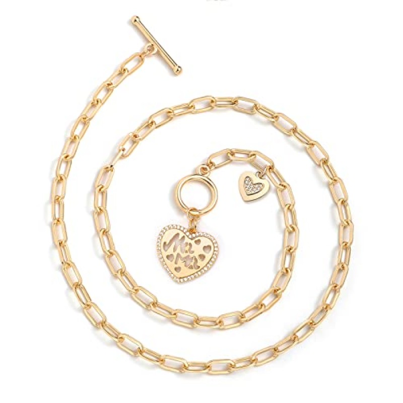 DoreenBeads 18K 골드 도금 썬 문 스타 나침반 하트 잠금 펜던트 목걸이 토글 클립 체인 목걸이 여성용 저자 극성 보석 선물 여자