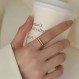 FUNYCHEN 진주 반지 여성을위한 스털링 실버 반지 큐빅 지르코니아와 담수 교양 진주 반지 Dainty Stackable 조절 가능한 오픈 링 패션 성명 쥬얼리 컬렉션 선물