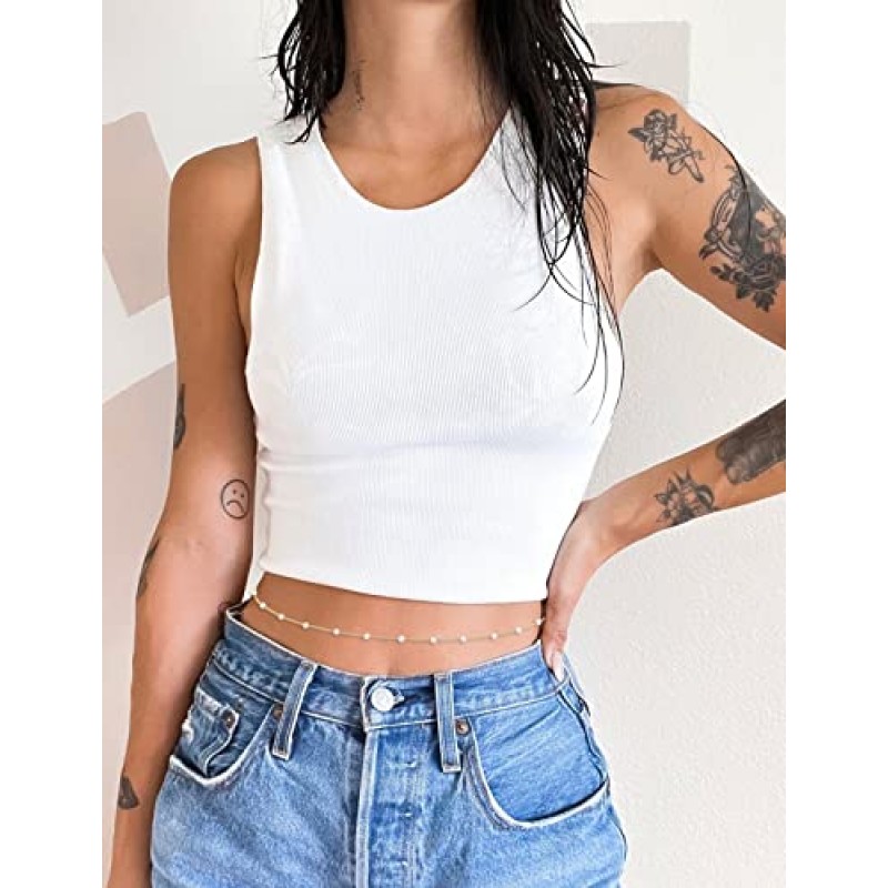 RLMOON 2PCS 26-42Inch 18K 골드 도금 허리 체인 진주 CZ 배꼽 바디 체인 허리 섹시한 비키니 여성을위한 허리 체인 계층화
