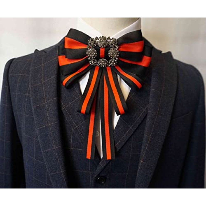 여성을위한 검은 색과 빨간색 나비 넥타이 브로치 럭셔리 라인 석 bowknot 브로치 남성용 대형 나비 넥타이 코사지 패션 jabot 칼라 핀 넥타이 셔츠 쥬얼리 크리스마스 신년 파티