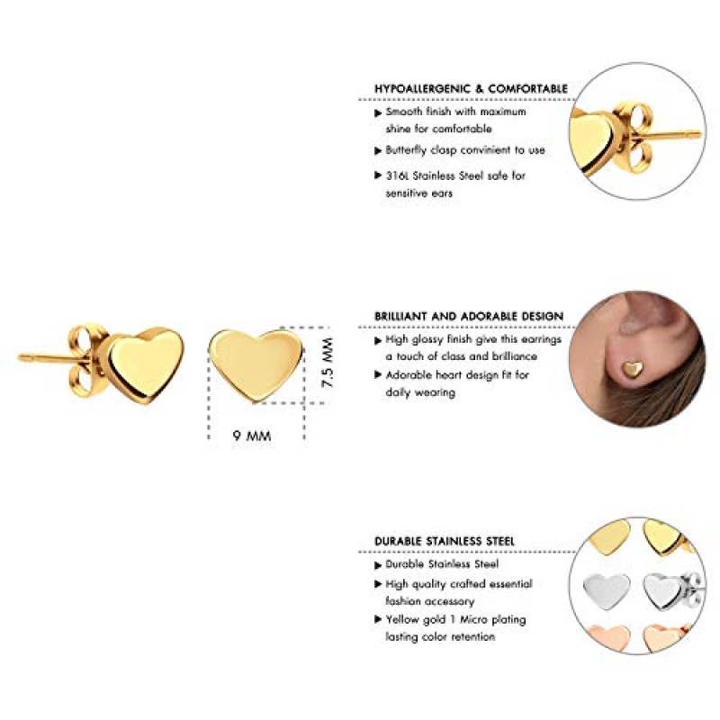 555Jewelry 여성용 스테인레스 스틸 뷰티 고상한 사랑 귀여운 하트 세련된 귀걸이