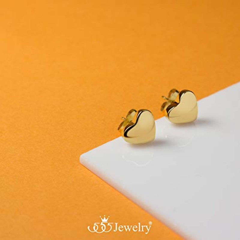 555Jewelry 여성용 스테인레스 스틸 뷰티 고상한 사랑 귀여운 하트 세련된 귀걸이