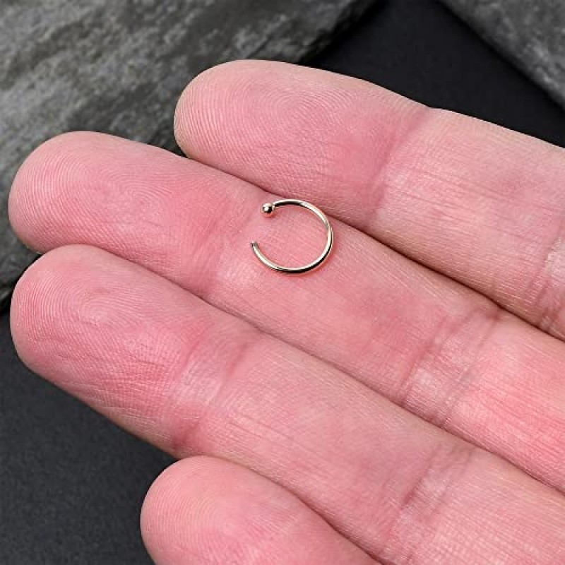 바디 캔디 코 고리 14k 골드 18 게이지 5/16 코 링
