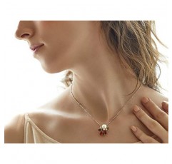 Anthia 쥬얼리 여성용 스털링 실버 멀티 보석 백진주 펜던트 목걸이