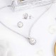 Belinda Jewelz 925 스털링 실버 6.1 캐럿 담수 진주 큐빅 지르코니아 푸시 백 스터드 귀걸이 펜던트 목걸이 파인 쥬얼리 세트