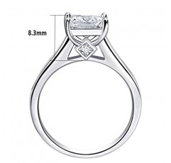 Newshe 여성을위한 결혼 반지 약혼 반지 세트 공주 925 스털링 실버 Cz 1.8Ct 크기 4-13