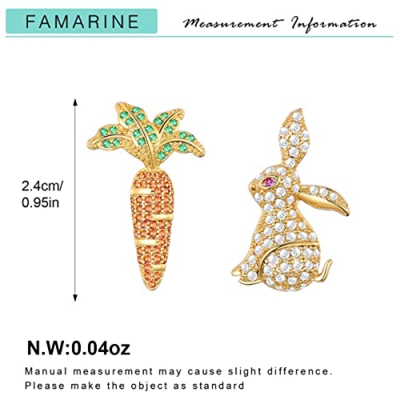 FAMARINE 부활절 귀걸이 토끼 스터드 귀걸이 귀여운 재미 있은 토끼 매달려 귀걸이 여성 선물 용품