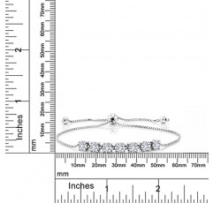 여성용 보석 스톤 킹 925 스털링 실버 화이트 모이사나이트 테니스 팔찌(2.31 Cttw, 라운드 4.5MM, 최대 9인치까지 완전 조절 가능)