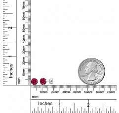 보석 스톤 킹 레드 여성용 루비 925 스털링 실버 스터드 귀걸이 제작(2.00 Cttw, 6MM 라운드 컷)