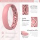 ThunderFit 여성 통기성 영원 패턴 실리콘 결혼 반지 웨딩 밴드 기념일 반지 4mm 폭 - 1.5mm 두께 - 12 링 / 8 링 / 4 링 / 1 링