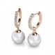 Cate & Chloe Daphne 18K 화이트 골드 크리스털과 진주 댕글 귀걸이, 여성용 실버 드롭 귀걸이