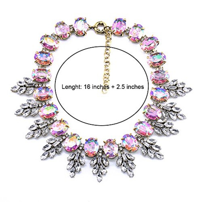 Zthread Lux ​​Statment 목걸이 리프 크리스탈 초커 Eveing ​​Dress Brial 쥬얼리 목걸이 귀걸이 여성용 세트