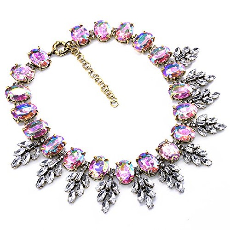 Zthread Lux ​​Statment 목걸이 리프 크리스탈 초커 Eveing ​​Dress Brial 쥬얼리 목걸이 귀걸이 여성용 세트