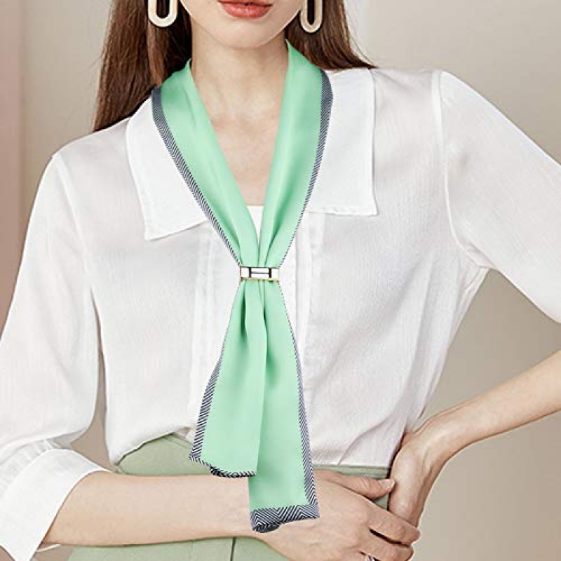 SHAN LI HUA 직사각형 스카프 버클 간단한 패션 스카프 클립 스카프 반지 실크 스카프 버클 럭셔리 브로치 페인트 공예 금 도금