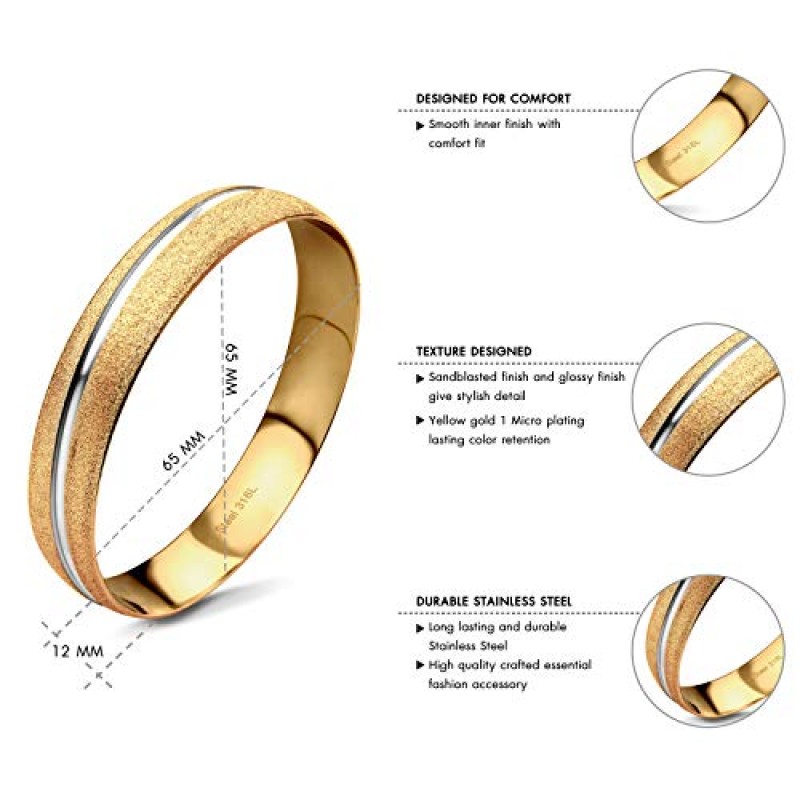 555Jewelry 여성용 스테인레스 스틸 2톤 반짝이 소용돌이 패션 팔찌 팔찌