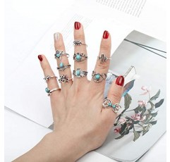 ONESING 69-99 Pcs 여성용 너클 링 Stackable Ring Set 실버 링 골드 보헤미안 레트로 빈티지 조인트 핑거 링 중공 새겨진 꽃 너클 미디 링