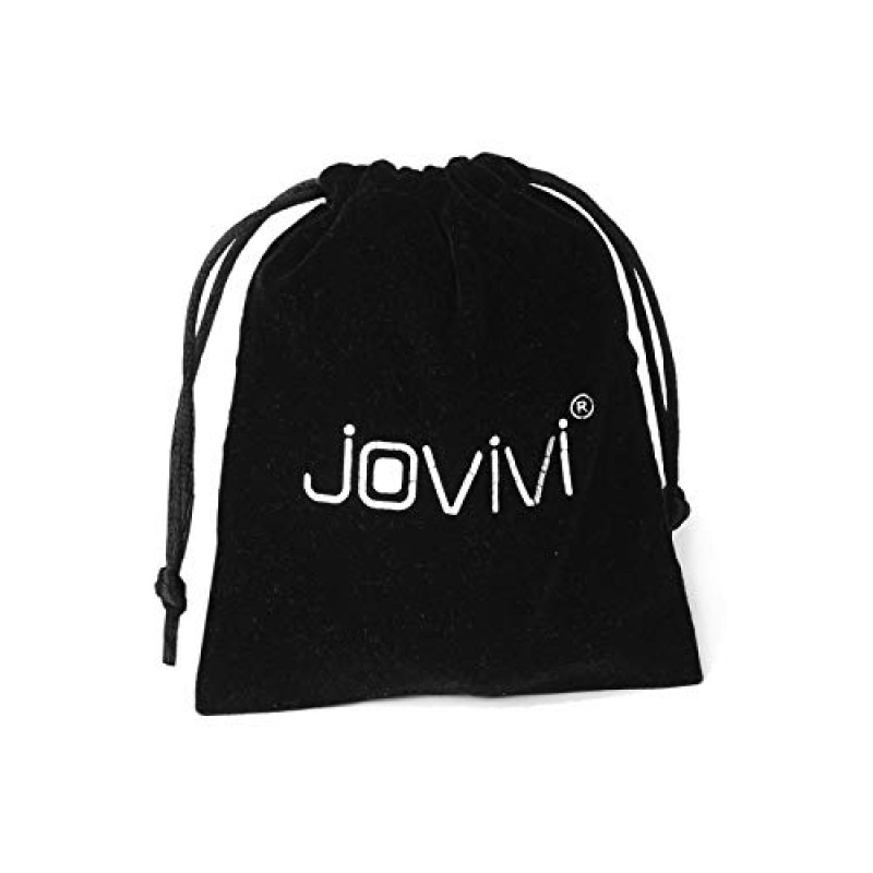 Jovivi 4 쌍 Mens Womens 스테인레스 스틸 세련된 멀티 스타일 세트 럭셔리 블루 힌지 스냅 허기 후프 귀걸이 18G