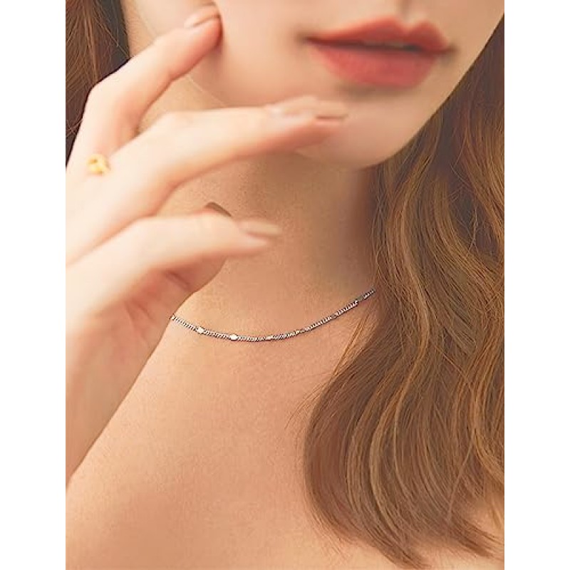 ASDULL 925 스털링 실버 로프 체인 남성용 2/2.5/3/4/5mm 목걸이 여성용 실버/골드 링크 체인 16-30 인치
