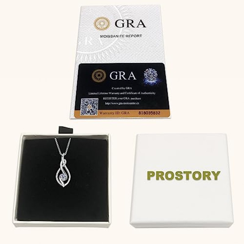 PROSTORY 인피니티 Moissanite 펜던트 목걸이 925 스털링 실버 인피니티 체인 목걸이 여성을위한 D 컬러 다이아몬드 펜던트 아내 여자 친구 생일 발렌타인 데이 크리스마스 선물