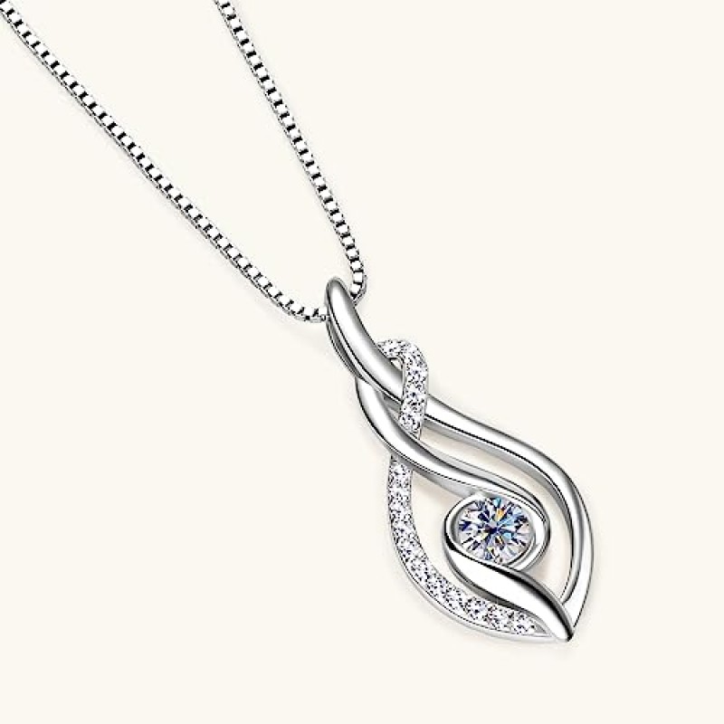 PROSTORY 인피니티 Moissanite 펜던트 목걸이 925 스털링 실버 인피니티 체인 목걸이 여성을위한 D 컬러 다이아몬드 펜던트 아내 여자 친구 생일 발렌타인 데이 크리스마스 선물