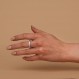 PAVOI 14K 골드 도금 반지 타원형 큐빅 지르코니아 러브 링 | 영원의 반지 | 여성용 5mm 스택형 링 | 여성용 금반지