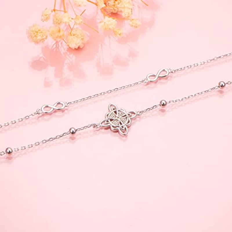 여성을위한 JZMSJF Anklets S925 스털링 실버 조정 가능한 해변 발 발목 팔찌 쥬얼리 선물