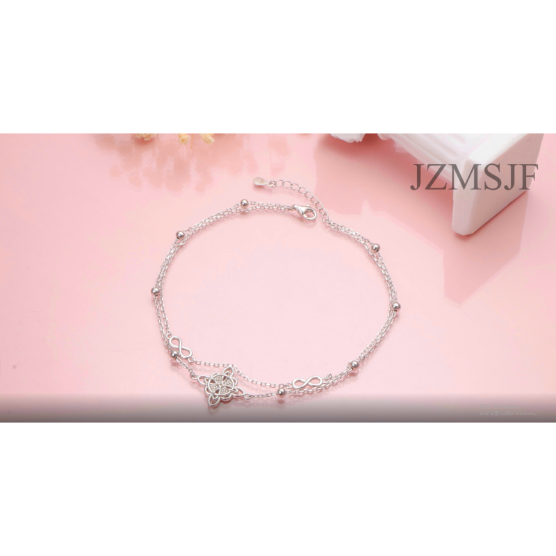 여성을위한 JZMSJF Anklets S925 스털링 실버 조정 가능한 해변 발 발목 팔찌 쥬얼리 선물