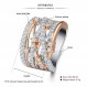 JMO 패션 스테이트먼트 링 투톤 로즈 골드 도금 크로스오버 와이드 밴드 링 여성 (8)