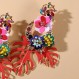 Lureme 여성과 소녀를 위한 화려한 컬러풀 스팽글 꽃 꽃 잎 스터드 귀걸이(er006023)
