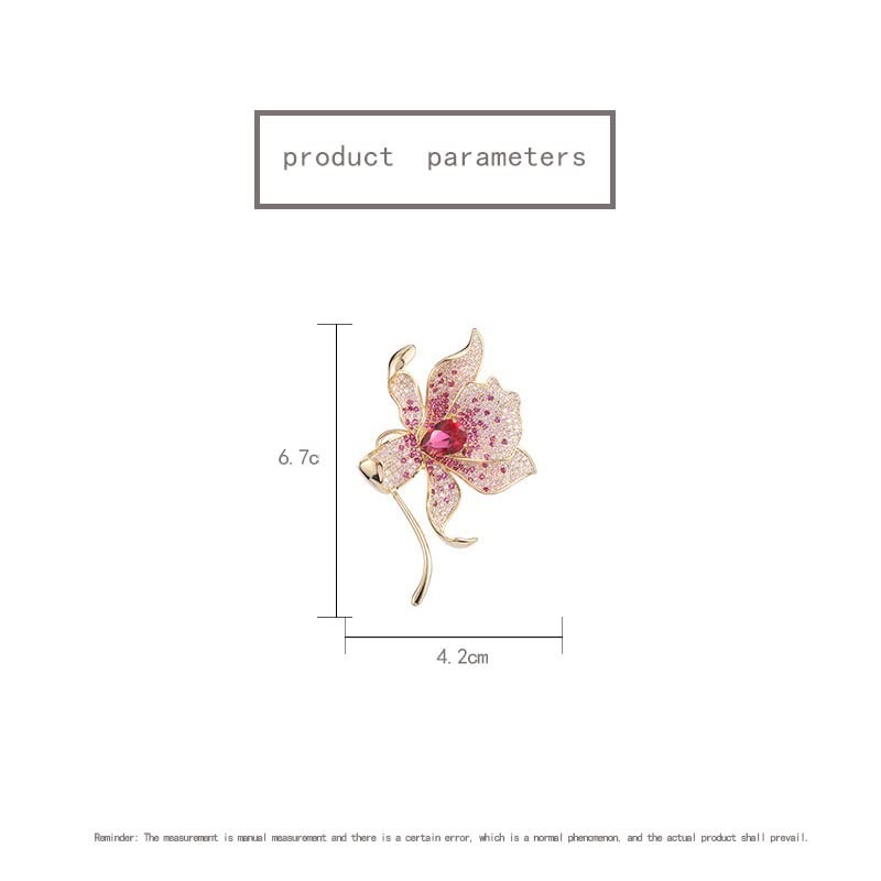 브로치 숙녀 백합 브로치 라이트 럭셔리 브로치 정장 코트 액세서리 칼라 핀 목도리 버클 하이 엔드 모든 경기 액세서리 브로치