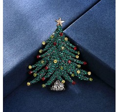 KIZQYN 여성 브로치 절묘한 크리스마스 트리 브로치 럭셔리 여성 쥬얼리 스카프 버튼 정장 칼라 액세서리 의상 액세서리