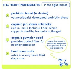 개를 위한 토종 애완동물 프로바이오틱스 - 소화 문제를 위해 수의사가 만든 프로바이오틱스 파우더 - 프로바이오틱스 파우더 + 프리바이오틱스 + 뼈 국물 - 232그램 60억 CFU - 프로바이오틱스 개가 좋아합니다! (4.1온스)