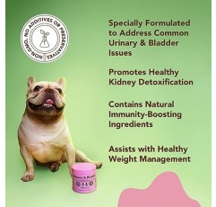 Natural Dog Company 개를 위한 크랜베리 ​​보충제 - 개를 위한 비뇨기 및 방광 지원 - 개를 위한 D-만노스는 방광 건강을 촉진합니다 - 터키 맛 - 개 UTI 요실금 보조제 - 90 소프트 츄