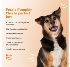 Fera Pet Organics - 호박 플러스 - 섬유질 보충제 - 개용 호박, 고양이용 호박 - 소화, 심장 및 장 건강 지원 - 호박씨 함유 비타민 - USDA 인증 유기농 - 120회 제공량