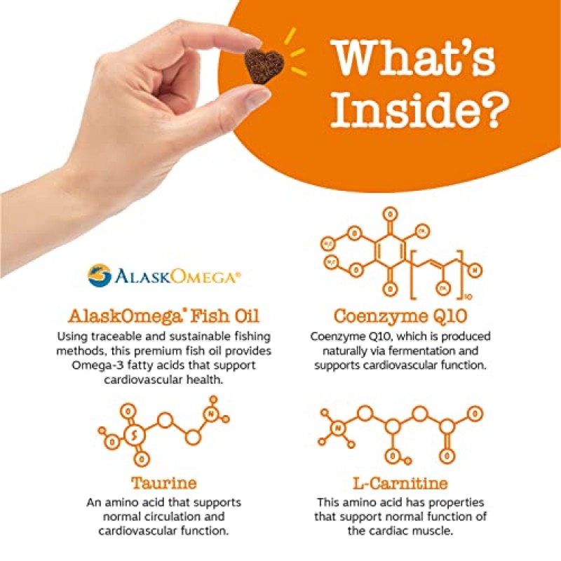 Zesty Paws 개를 위한 심혈관 소프트 츄 - 항산화제 및 오메가 3 지방산이 함유된 AlaskOmega 피쉬 오일 - 개 심장 건강을 위한 CoQ10, 타우린 및 L 카르니틴 함유 - 90개수