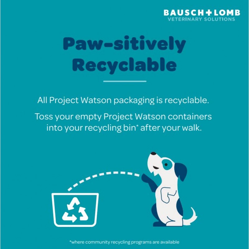 개를 위한 Project Watson 아이 워시, 눈물 얼룩 제거 및 눈 건강 지원, 감염 위험을 줄이는 데 도움이 되는 순한 pH 균형 포뮬러, 무향, 4 Fl Oz