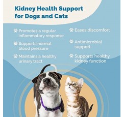 애완동물을 위한 신장 건강 지원 보충제 | 개와 고양이의 자연적인 건강한 신장 기능 | 허브 포뮬라는 신장 기능 장애의 염증 및 증상을 돕습니다 | by 프라나 펫츠