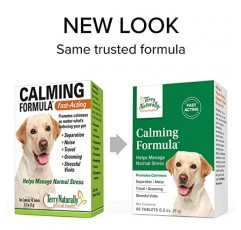 Terry Naturally Animal Health 진정 포뮬러 - 45정 - 개를 위한 진정 및 휴식 촉진 - Non-GMO - 45회분