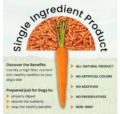 개를 위한 Olewo 오리지널 당근 – 개를 위한 섬유질은 똥을 단단하게 유지하고, 소화를 돕는 개 식품 토퍼, 피부 및 털 지원, 건조 전체 식품 개 종합비타민, 개를 위한 장 건강, 1 lb