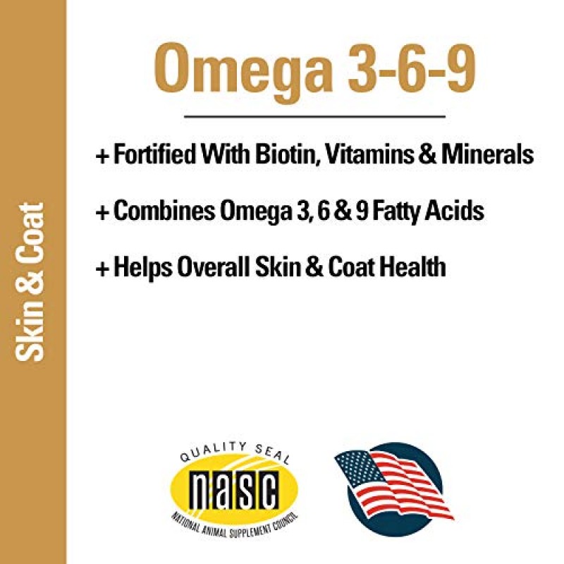 Vet Classics Omega 3-6-9 애완동물 피부 및 코트 개 보조제 – 고양이의 건강 피부 지원, 애완동물을 위한 광택 코트 – 고양이 피부, 개 피부를 위한 애완동물 건강 보조제 – 오메가 지방산 – 분말 14 Oz.