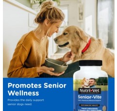 개를 위한 Nutri-Vet Senior-Vite 츄어블 - 노령견이 최고의 상태를 유지하는 데 도움이 되는 일일 비타민 및 미네랄 지원 - 120개수