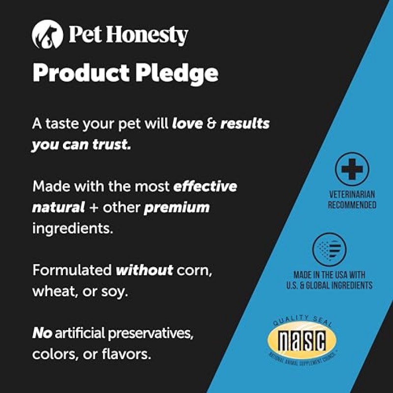 Pet Honesty 개용 야생 알래스카 연어 오일 - 개용 오메가-3 - 애완동물 보조제 - EPA + DHA 지방산, 민감한 피부 및 정상적인 탈모에 도움 - 관절, 뇌 및 심장 건강 지원 - 16온스