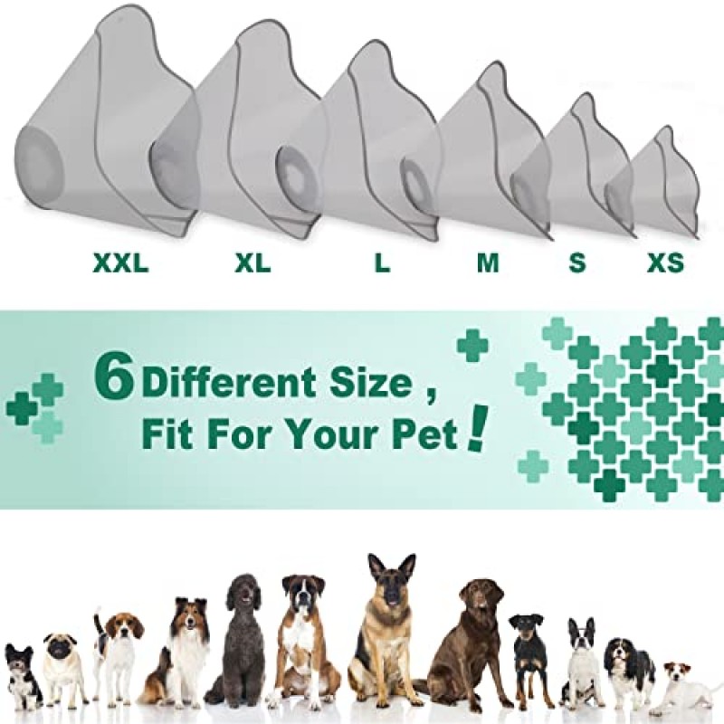 Supet 개 콘 수술 후 대형 중형 개를위한 조정 가능한 애완 동물 복구 칼라 개 보호 콘 칼라