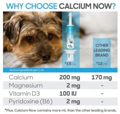 Calcium Now - 분용견용 경구 칼슘 - (15 ml 페이스트, 바닐라) - 개용 칼슘 보충제 - 사육자 친화적인 개용 칼슘 - 많은 사랑을 받는 애완동물 제품