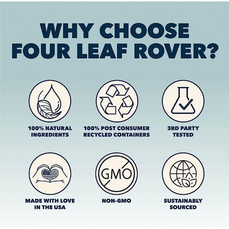 Four Leaf Rover 엉덩이 및 관절 - 개를 위한 글루코사민 및 콘드로이틴이 함유된 이동성 및 관절 지원, 2.4온스 - 개의 체중에 따라 22~60일 공급 - 수의사 제조 - 혼합 용이 - 맛있음