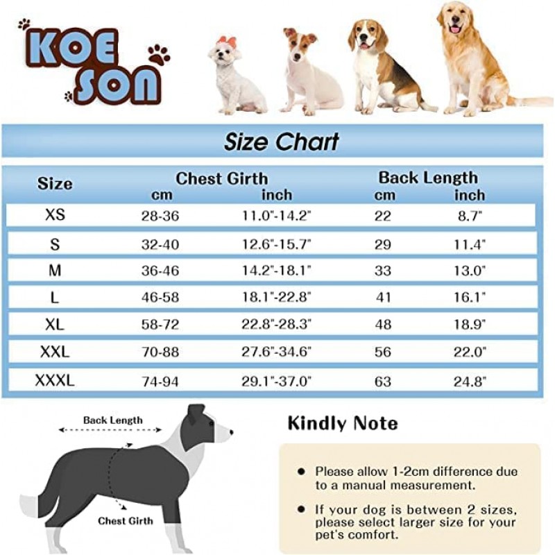 KOESON 여성 수술용 개 회복복, 개 수술 회복복 붕대 E-Cone 대체 후 Spay, 복부 상처 보호대 소형, 중형 및 대형견용 수술용 셔츠 녹색 M