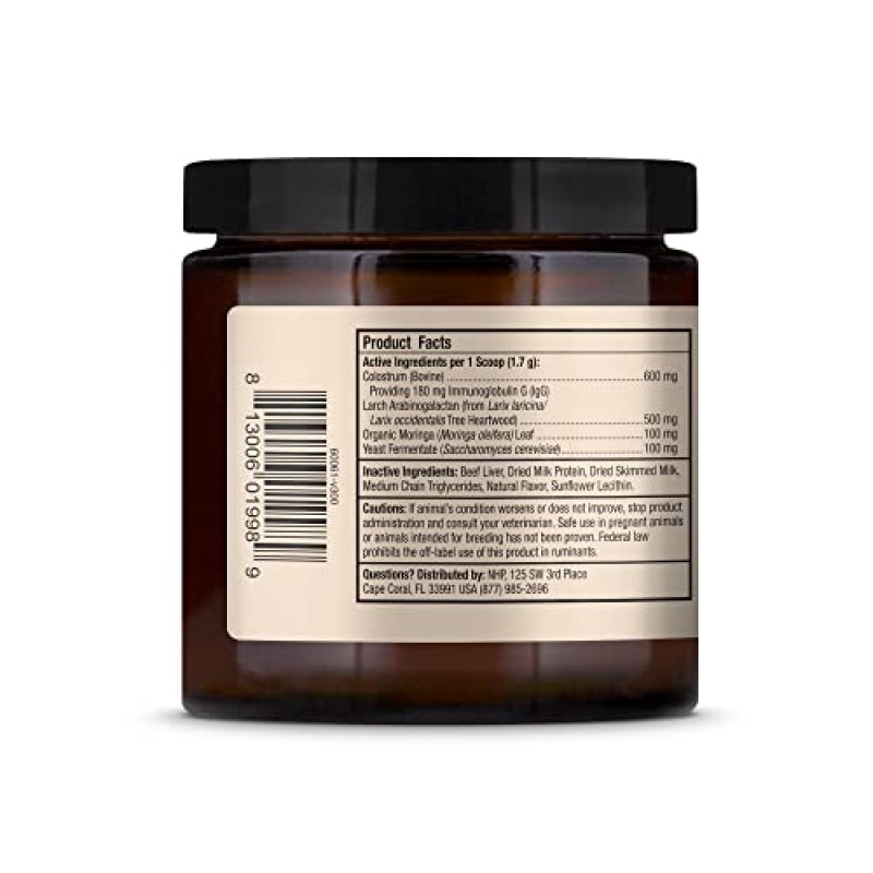 Mercola 박사, Bark & ​​Whiskers, 고양이와 개를 위한 면역 지원, 3.5 oz. (102 g), 소 초유, 비 GMO, 콩 무첨가로 간 및 소화 건강 지원