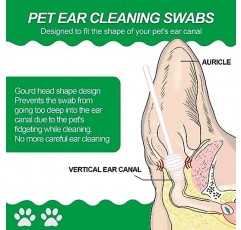 전문 개 귀 청소용 면봉 - 모든 품종 및 크기의 개에 대해 우발적인 부상을 효과적으로 예방하기 위해 귀 청소를 관리합니다.. (L)