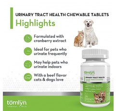 TOMLYN 요로 건강 츄어블 정제, 개와 고양이용 크랜베리 ​​츄어블, 30ct