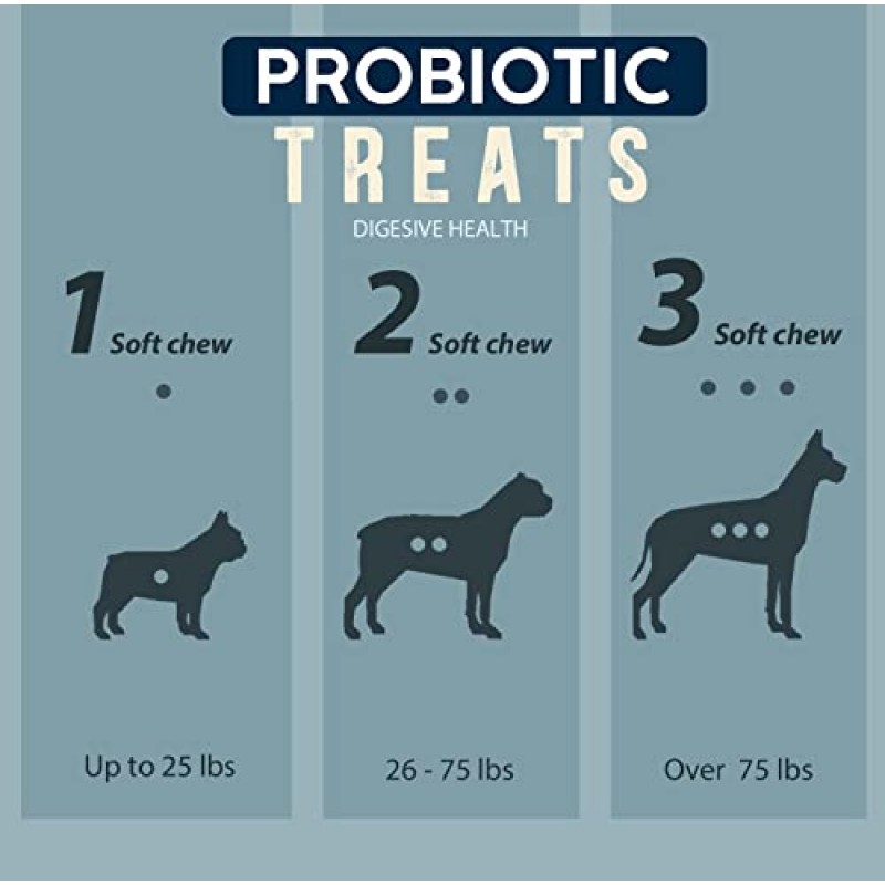 SUNNYCHEWS 애견용 프로바이오틱스 츄어블| 개를 위한 프로바이오틱스와 소화 효소| 개 장 건강, 설사를 위한 프로바이오틱스| 소형견, 중형견, 대형견을 위한 프로바이오틱스 지원| 베이컨 포함, 90츄 12oz